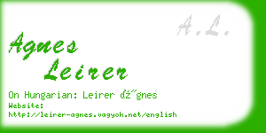 agnes leirer business card